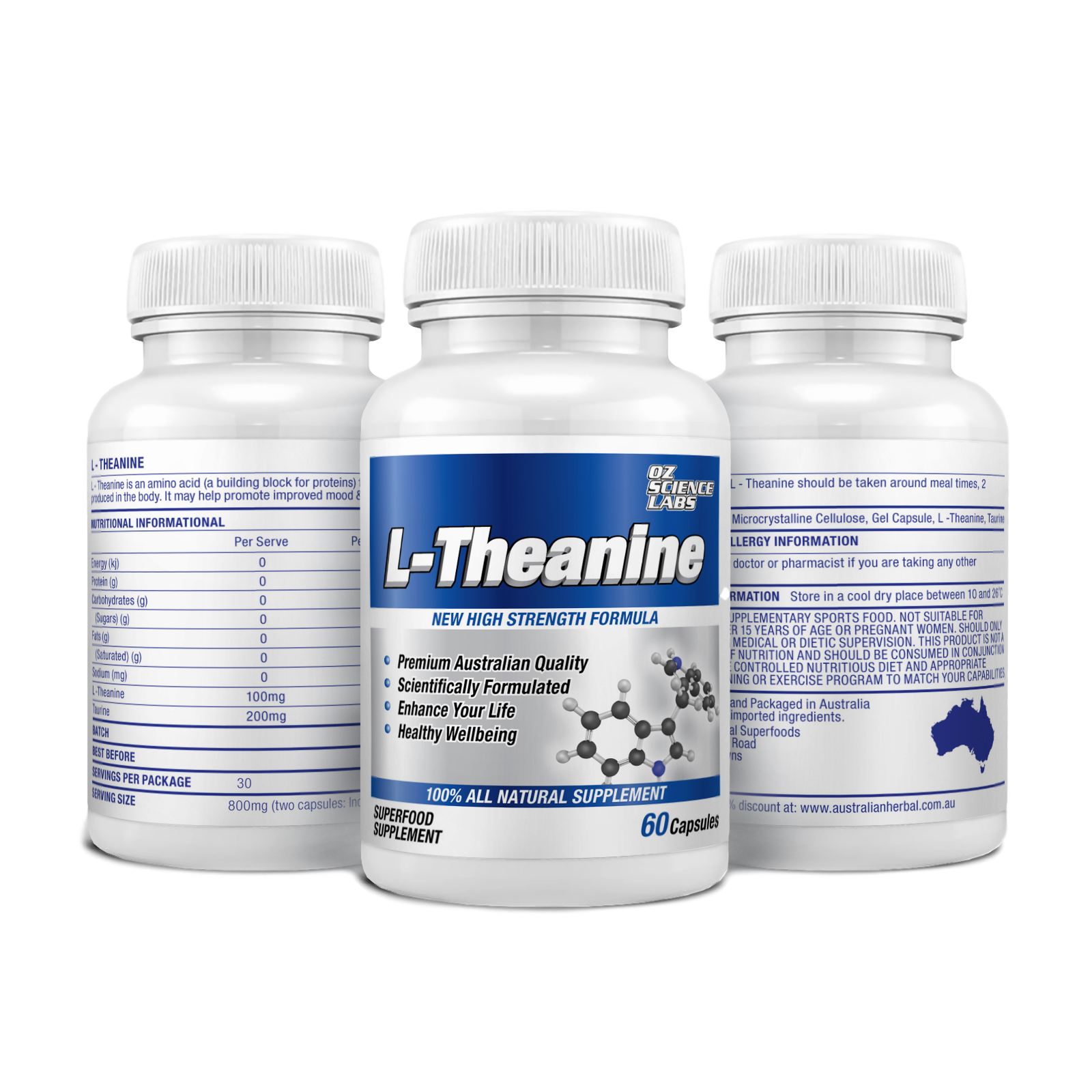 L THEANINE 120 Capsules Stress Anxiety Relaxation Focus QTY DISC